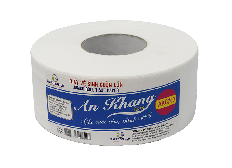 Giấy vệ sinh cuộn lớn An Khang caro700