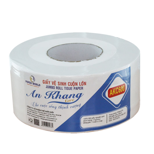 Giấy vệ sinh cuộn lớn An Khang caro600