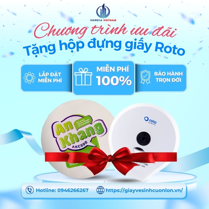 Chương trình ưu đãi tặng hộp đựng giấy Roto miễn phí, lắp đặt và bảo hành trọn đời