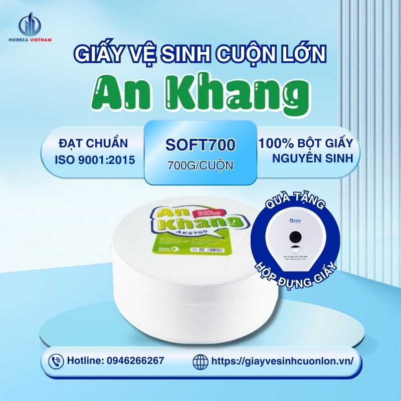 giấy vệ sinh cuộn lớn An Khang Soft700