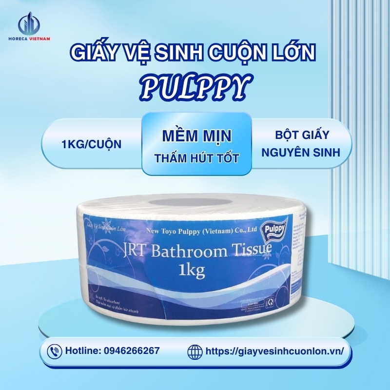 giấy vệ sinh cuộn lớn Pulppy