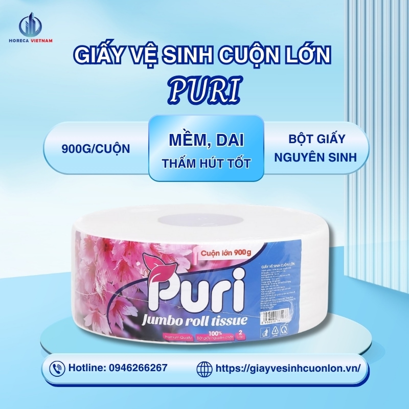 giấy vệ sinh cuộn lớn Puri