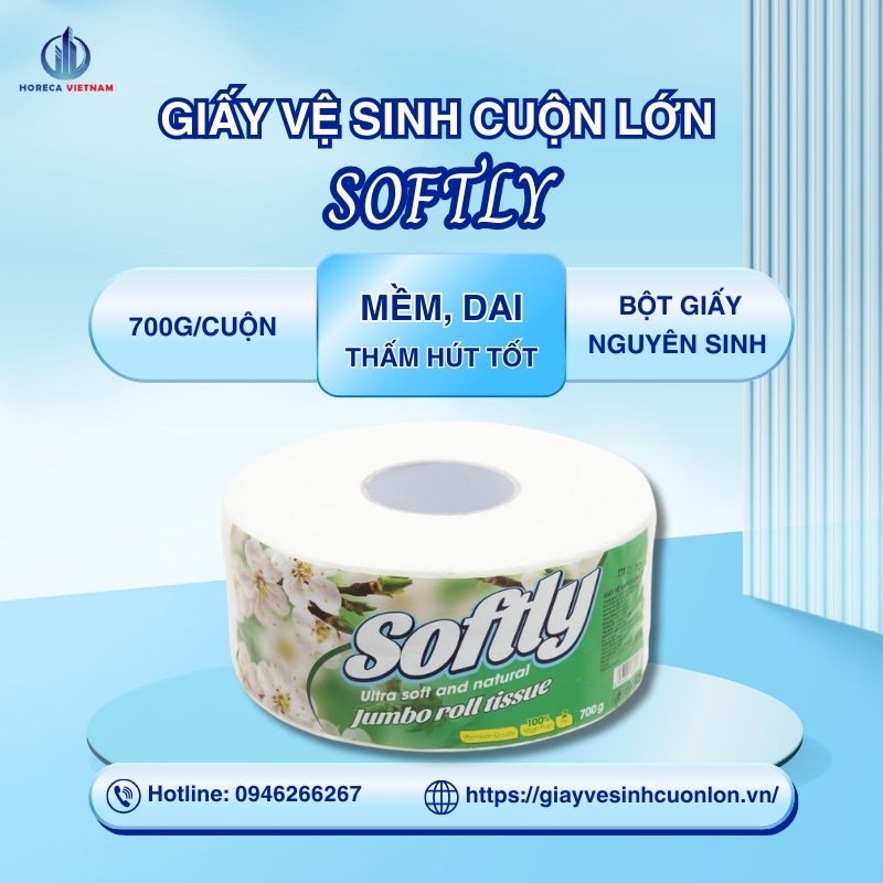 giấy vệ sinh cuộn lớn Softly