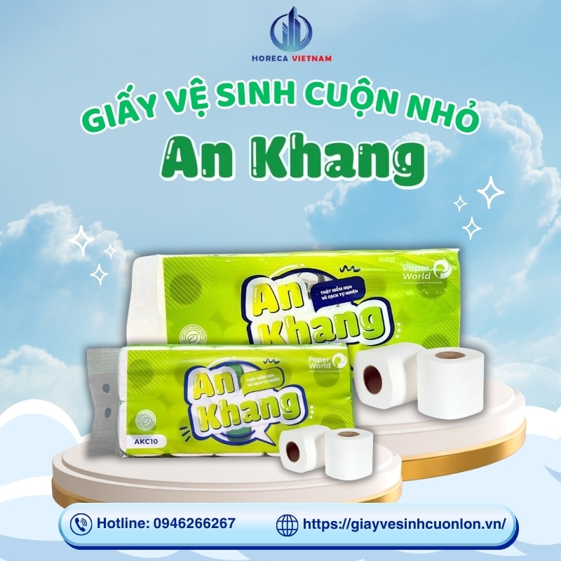 Giấy vệ sinh cuộn nhỏ An Khang
