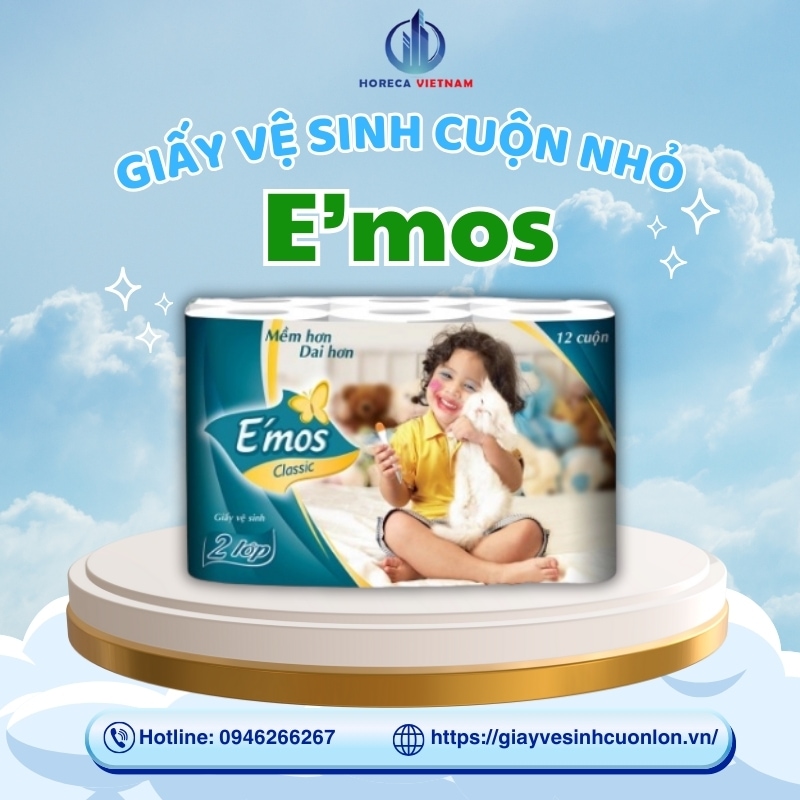 Giấy vệ sinh cuộn nhỏ E'mos