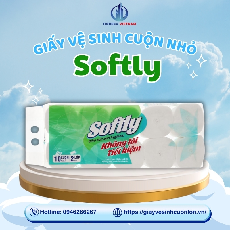 Giấy vệ sinh cuộn nhỏ Softly