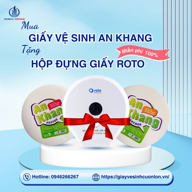 tặng hộp đựng giấy Roto