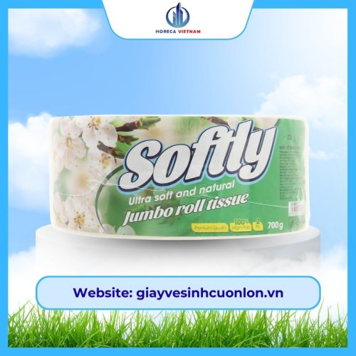 giấy vệ sinh cuộn lớn softly 700g