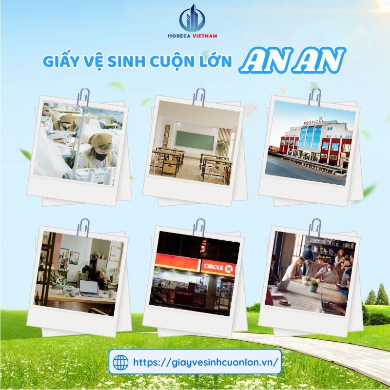 Giấy vệ sinh cuộn lớn An An 700g thích hợp cho bệnh viện, trường học, văn phòng, cửa hàng và quán ăn, siêu thị và khu công nghiệp