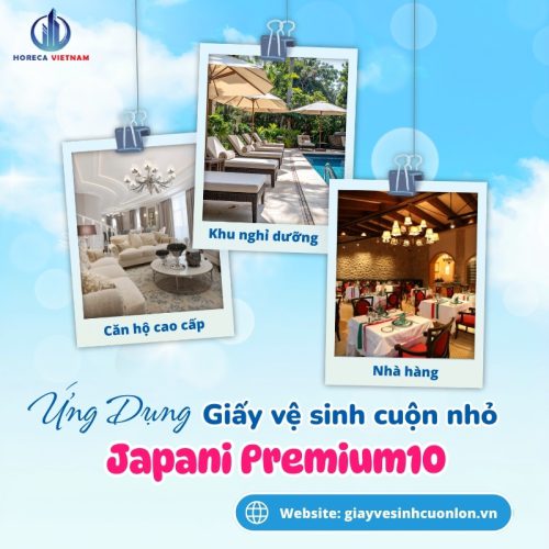 Giấy vệ sinh cuộn nhỏ Japani Premium10 phù hợp cho khu nghỉ dưỡng, căn hộ cao cấp, nhà hàng, khách sạn, văn phòng, phòng spa