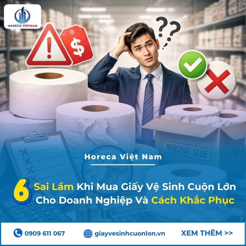 6 sai lầm khi mua giấy vệ sinh cuộn lớn cho doanh nghiệp và cách khắc phục