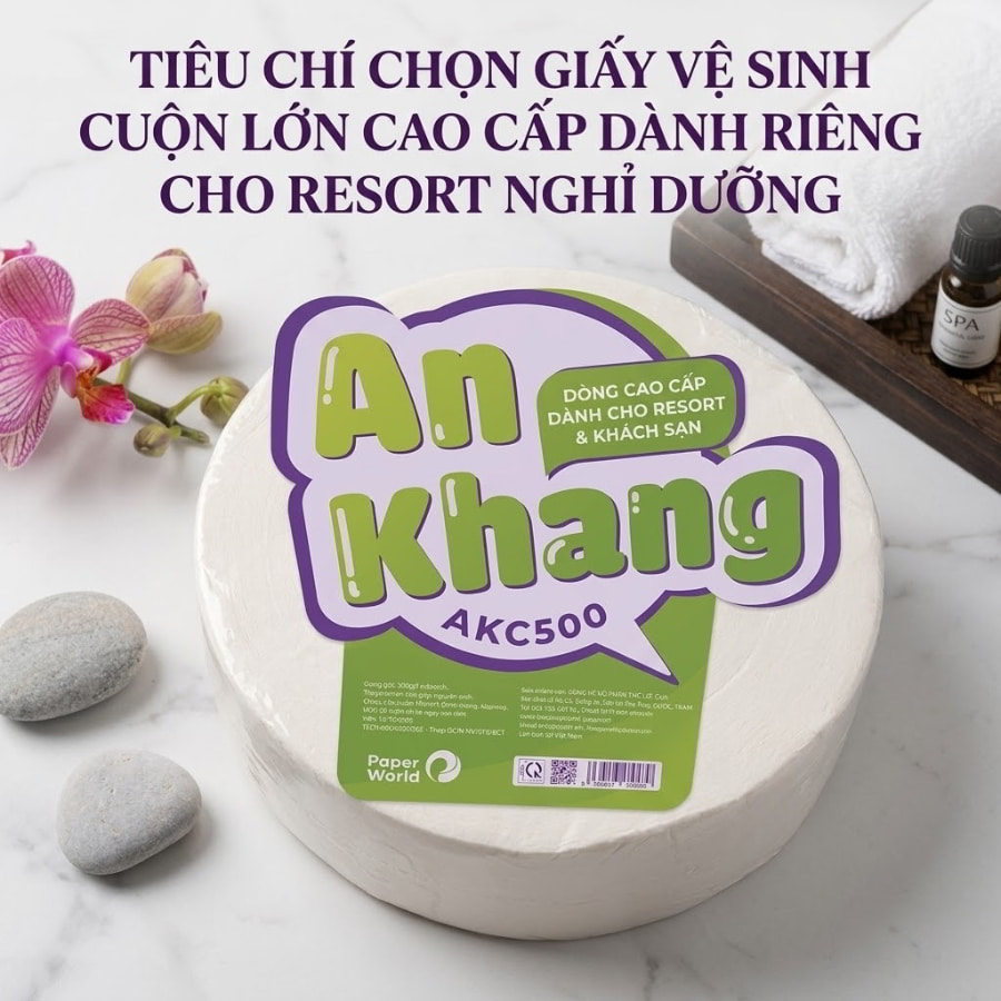 Giấy vệ sinh cuộn lớn cao cấp dành riêng cho resort