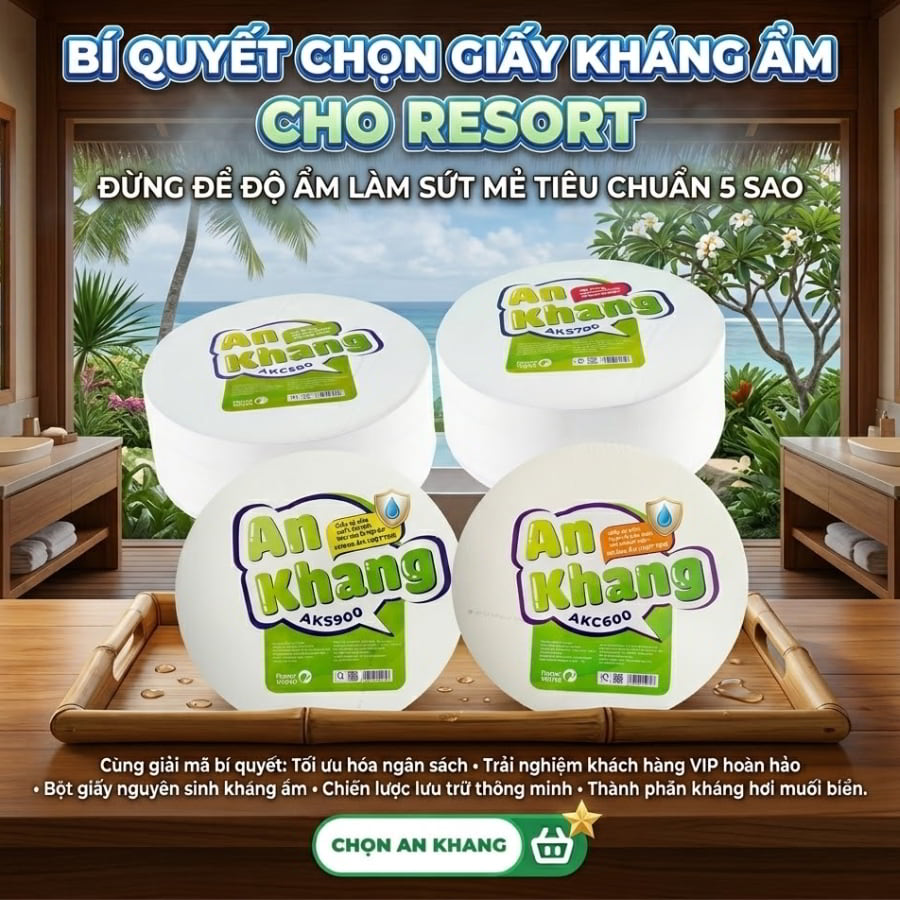 Giấy vệ sinh cuộn lớn chịu được độ ẩm cao cho Resort