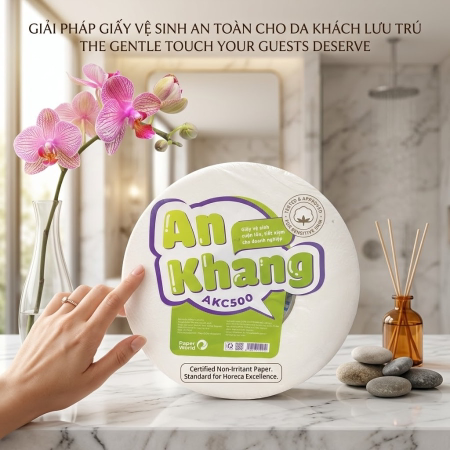 Giấy vệ sinh không gây kích ứng dành cho khách sạn cao cấp
