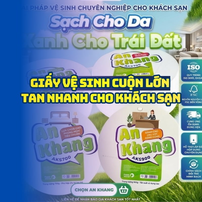Mua giấy vệ sinh cuộn lớn tan nhanh cho khách sạn 2026