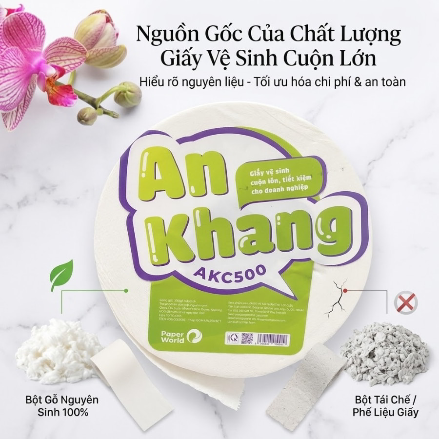 Nguyên liệu sản xuất giấy vệ sinh cuộn lớn