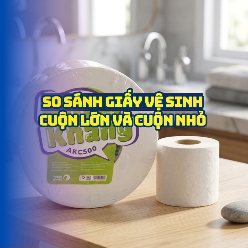So sánh giấy vệ sinh cuộn lớn và cuộn nhỏ