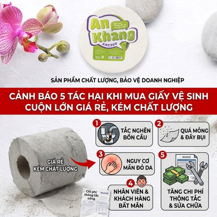 Tác hại khi mua giấy vệ sinh cuộn lớn giá rẻ