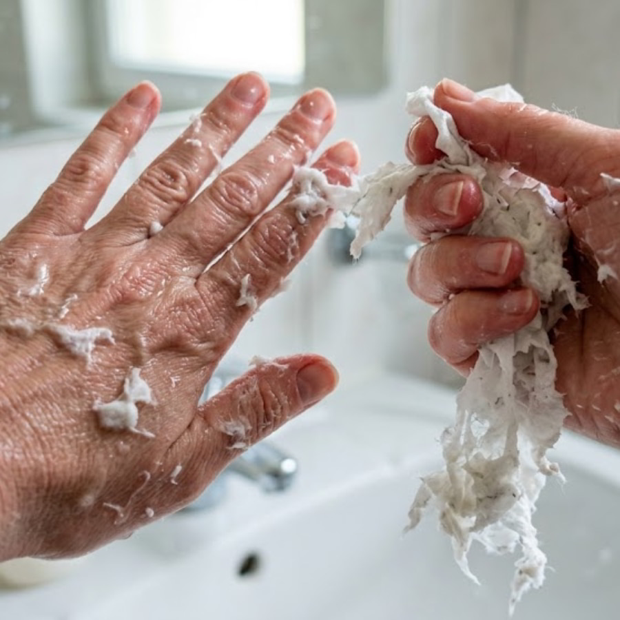 Tại sao không nên dùng giấy vệ sinh cuộn lớn để lau tay hay lau mặt