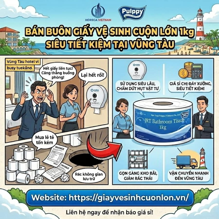 Mua giấy vệ sinh cuộn lớn 1kg tại Vũng Tàu uy tín siêu tiết kiệm tại Horeca Việt Nam