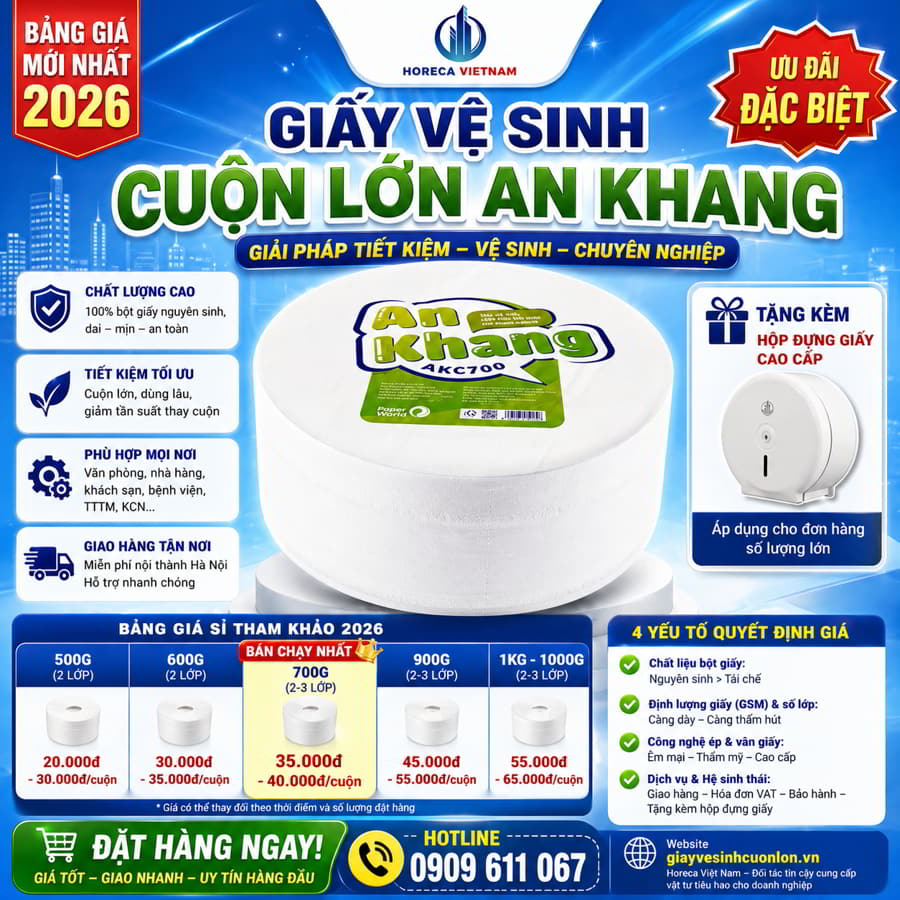 Báo giá giấy vệ sinh cuộn lớn tại Hà Nội chính hãng giá tốt nhất tại Horeca Việt Nam