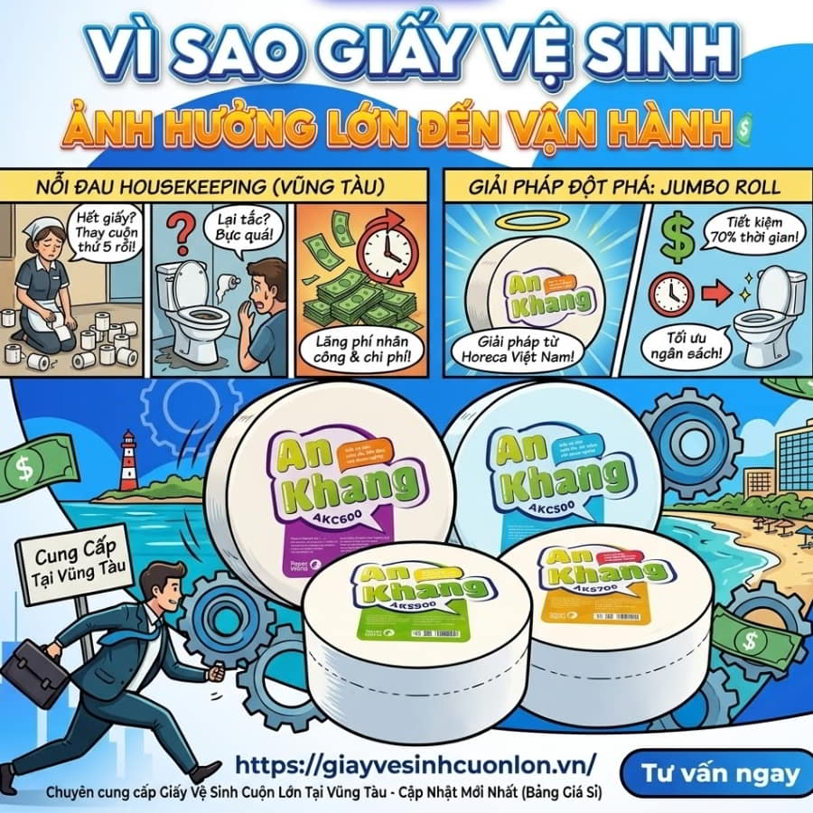 Cập nhật bảng giá giấy vệ sinh cuộn lớn Vũng Tàu mới nhất tại Horeca Việt Nam