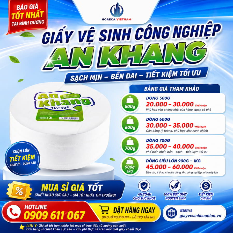 Báo giá giấy vệ sinh cuộn lớn không lõi bình dương giá tốt mới nhất tại Horeca Việt Nam
