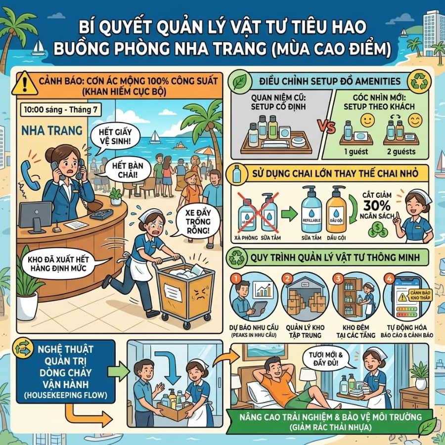 Bí quyết quản lý vật tư tiêu hao khách sạn Nha Trang