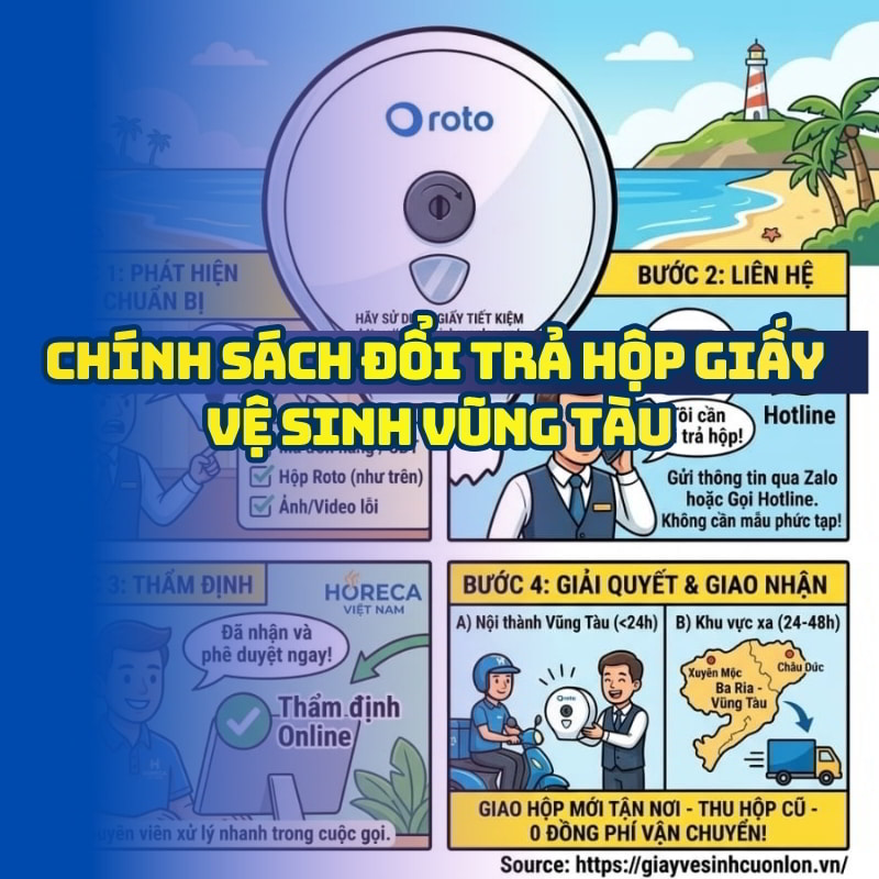 Các chính sách đổi trả hộp giấy vệ sinh vũng tàu uy tín lắp đặt tận nơi tại Horeca Việt Nam
