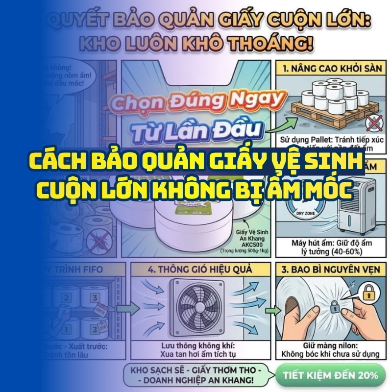 Cách bảo quản giấy vệ sinh cuộn lớn không bị ẩm mốc tại Horeca Việt Nam