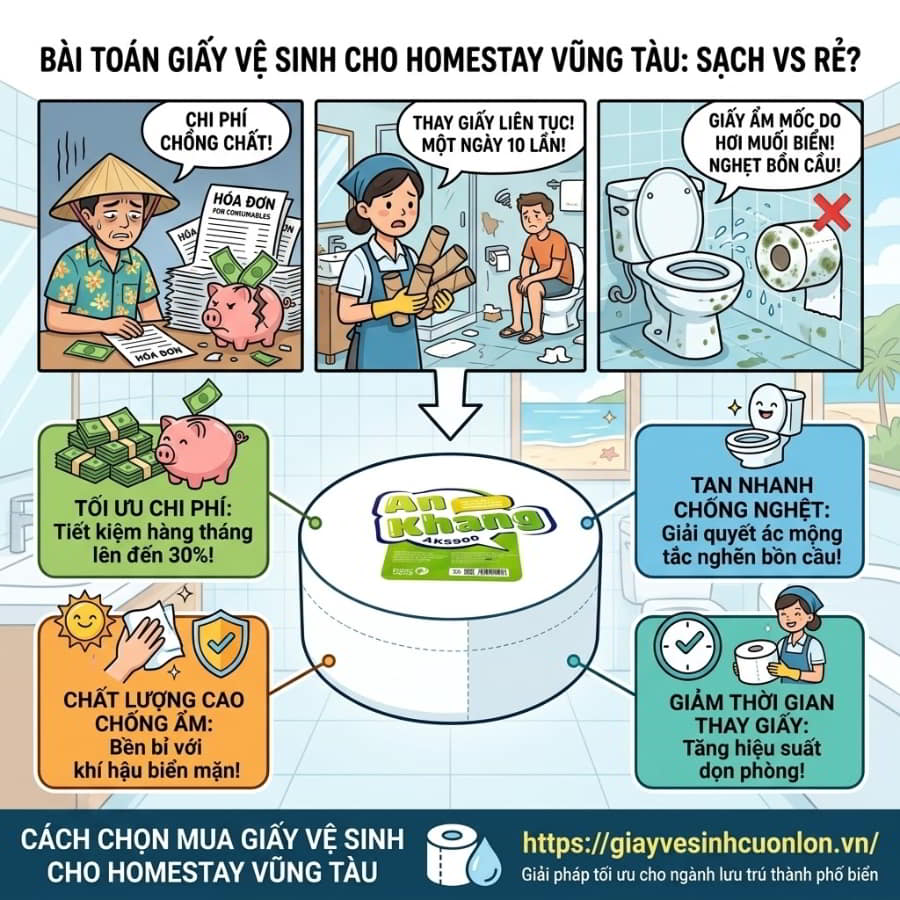 Cách chọn giấy vệ sinh cho homestay Vũng Tàu tại Horeca Việt Nam