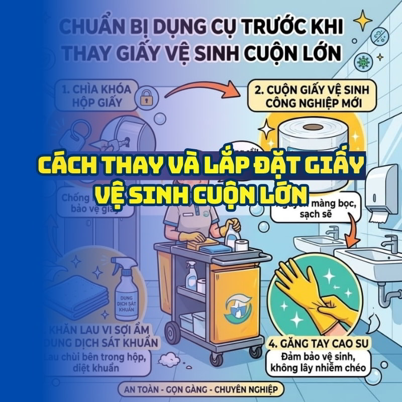 Cách thay giấy vệ sinh cuộn lớn tốt nhất tại Horeca Việt Nam