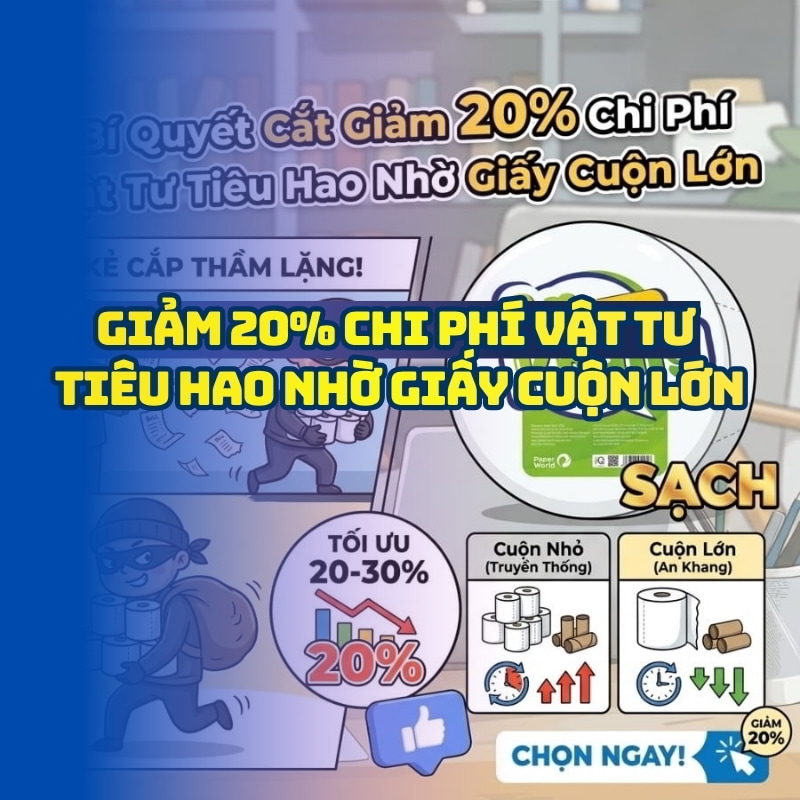 Cách tối ưu chi phí vật tư tiêu hao nhờ giấy vệ sinh cuộn lớn tại Horeca Việt Nam
