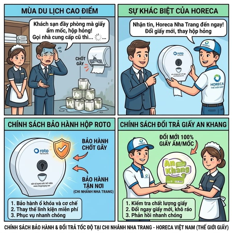 Chính sách đổi trả giấy vệ sinh Horeca Nha Trang