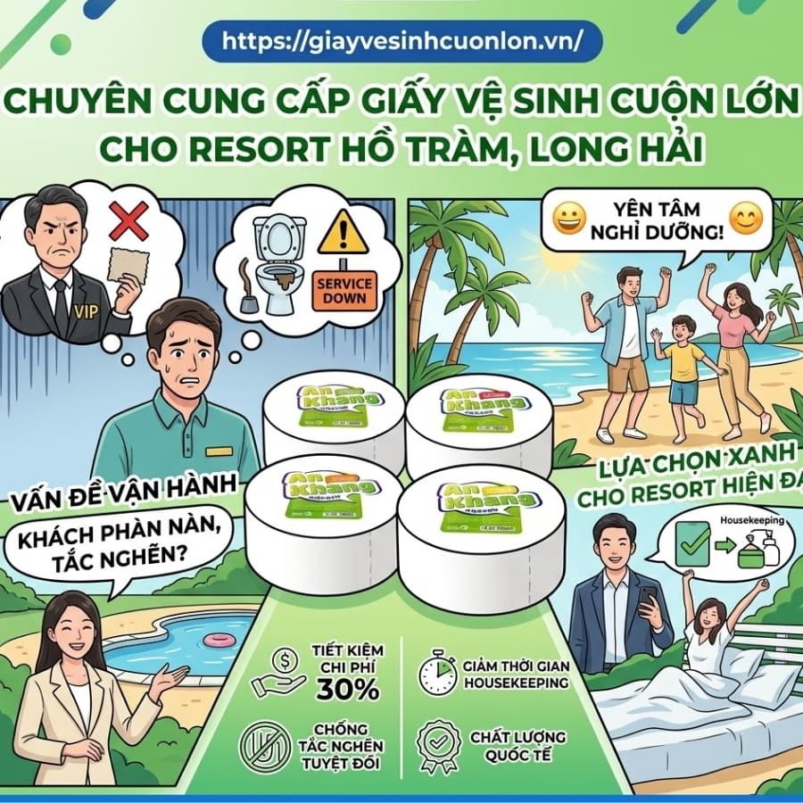 Horeca Việt Nam cung cấp giấy vệ sinh cho resort hồ tràm uy tín giá tốt