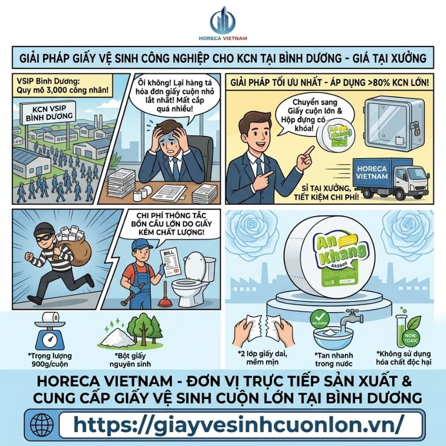 Cung cấp giấy vệ sinh cho khu công nghiệp bình dương giá tận xưởng tại Horeca Việt Nam