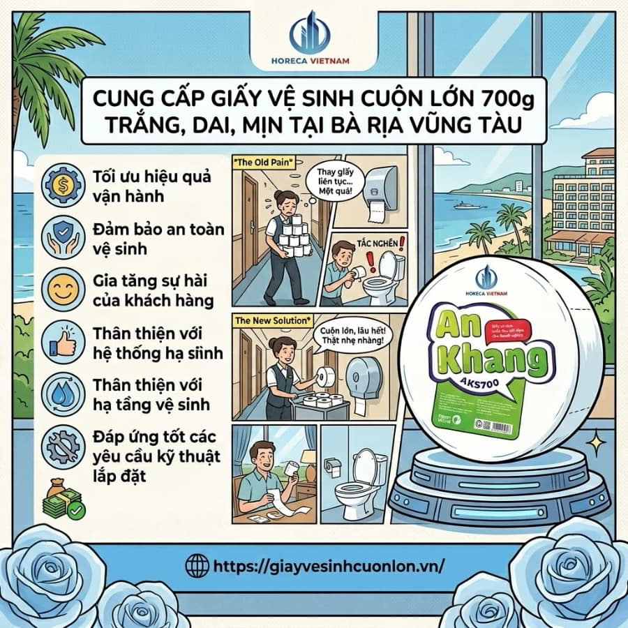 Mua giấy vệ sinh cuộn lớn 700g tại vũng tàu uy tín giá sỉ tốt nhất tại Horeca Việt Nam
