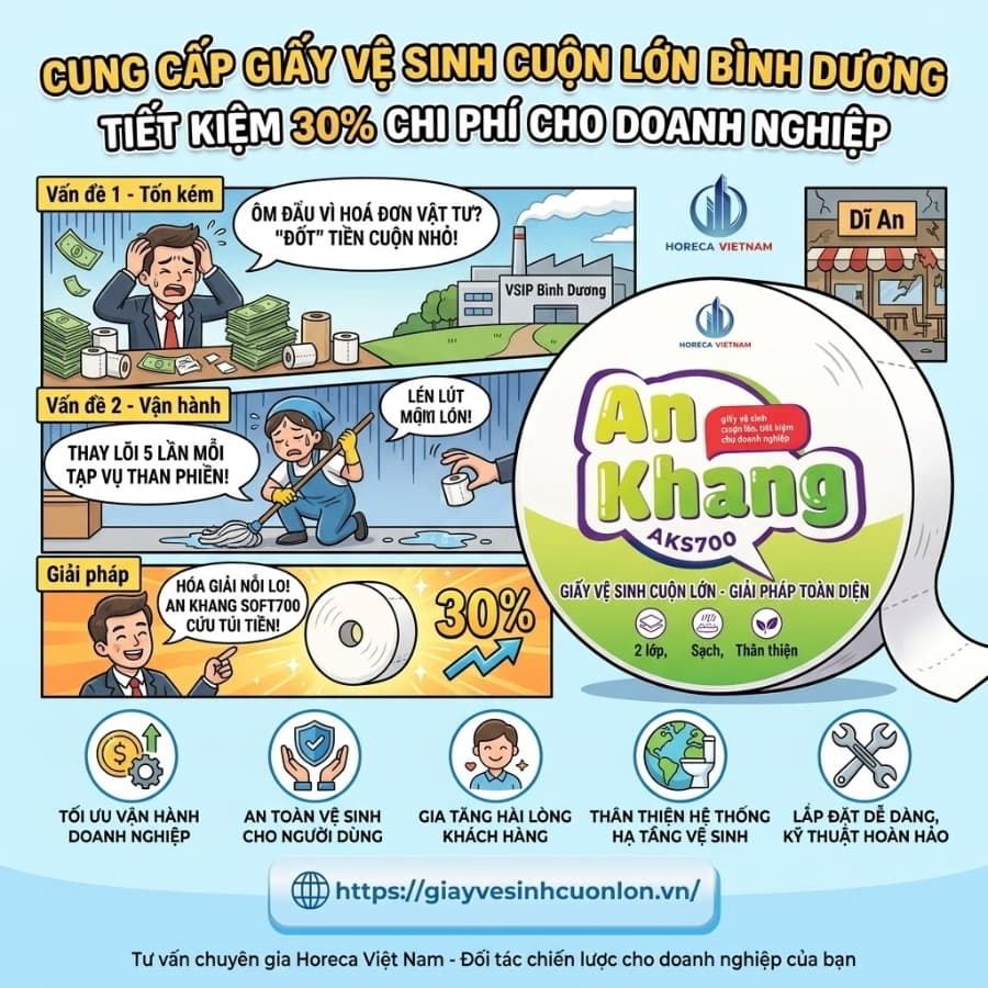 Cung cấp Giấy vệ sinh cuộn lớn tại Bình Dương uy tín giá sỉ tốt nhất tại Horeca Việt Nam