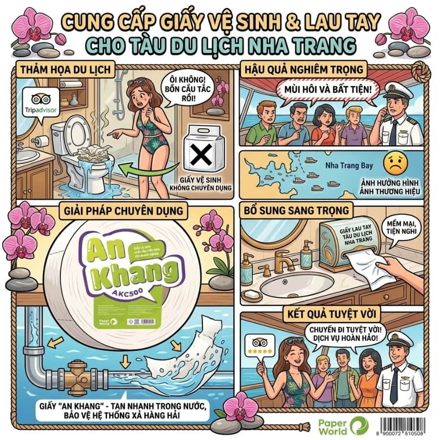 Mua giấy vệ sinh cho tàu du lịch Nha Trang cao cấp giá sỉ tốt nhất tại Horeca Việt Nam