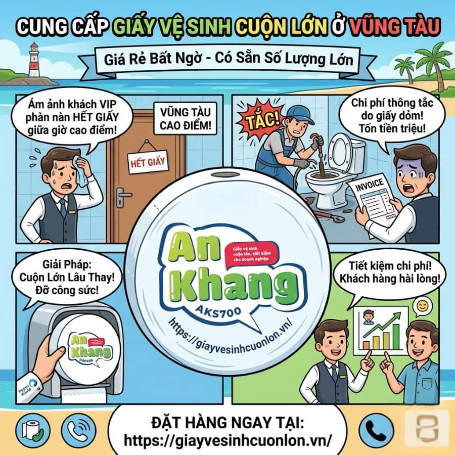 Cung cấp giấy vệ sinh cuộn lớn tại Vũng Tàu uy tín giá sỉ tốt nhất tại Horeca Việt Nam