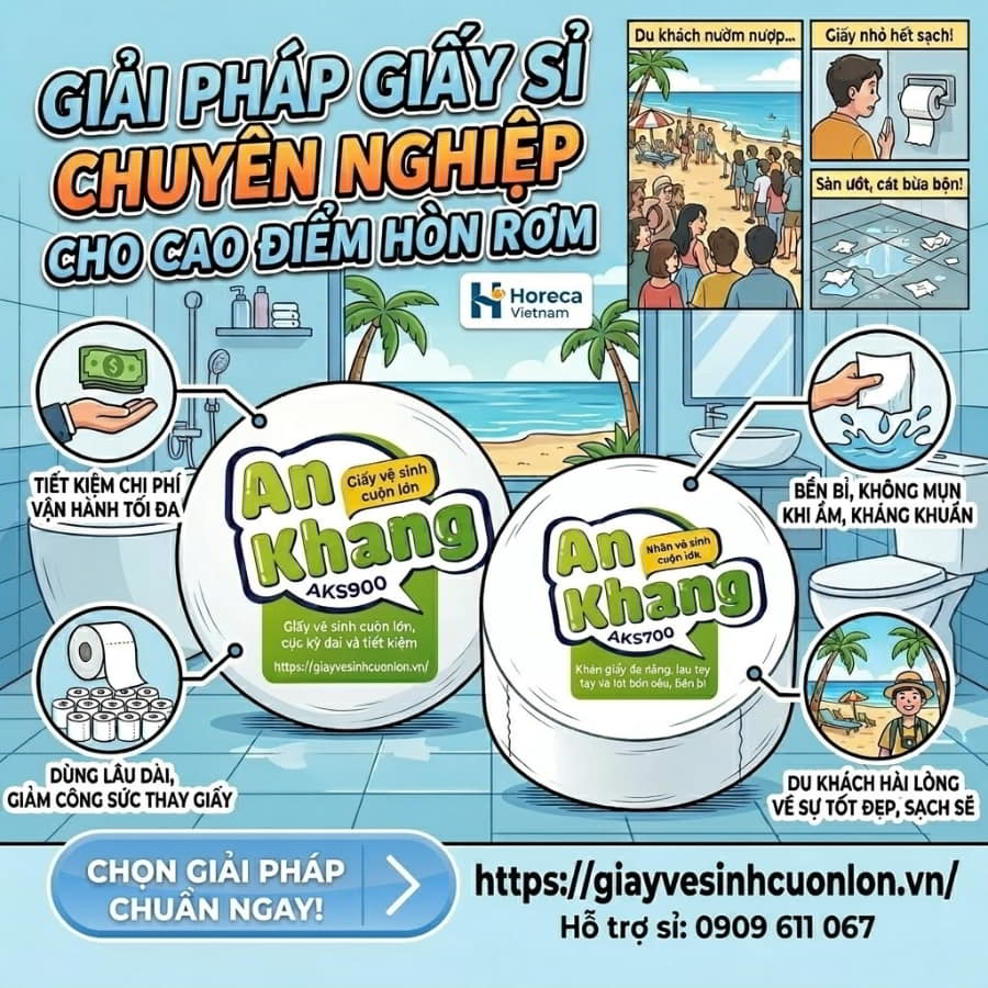 Mua giấy vệ sinh cuộn lớn Hòn Rơm uy tín giá sỉ tốt nhất tại Horeca Việt Nam