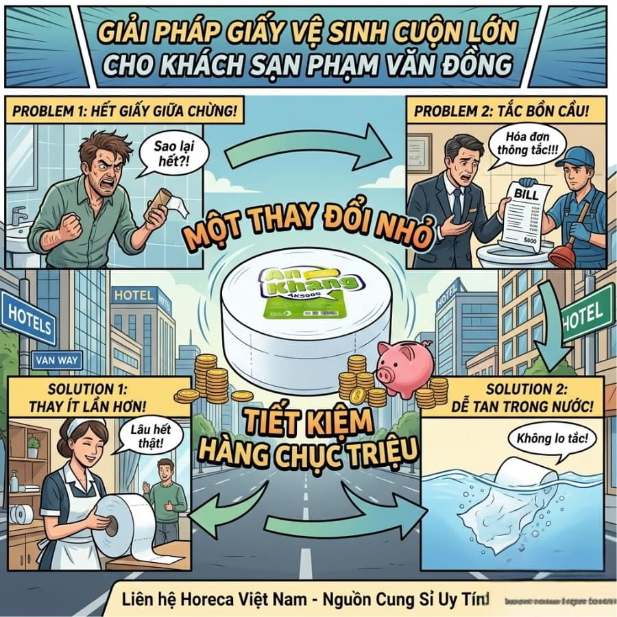 Mua giấy vệ sinh cuộn lớn Phạm Văn Đồng uy tín giá sỉ tốt nhất cho khách sạn đường Phạm Văn Đồng Nha Trang