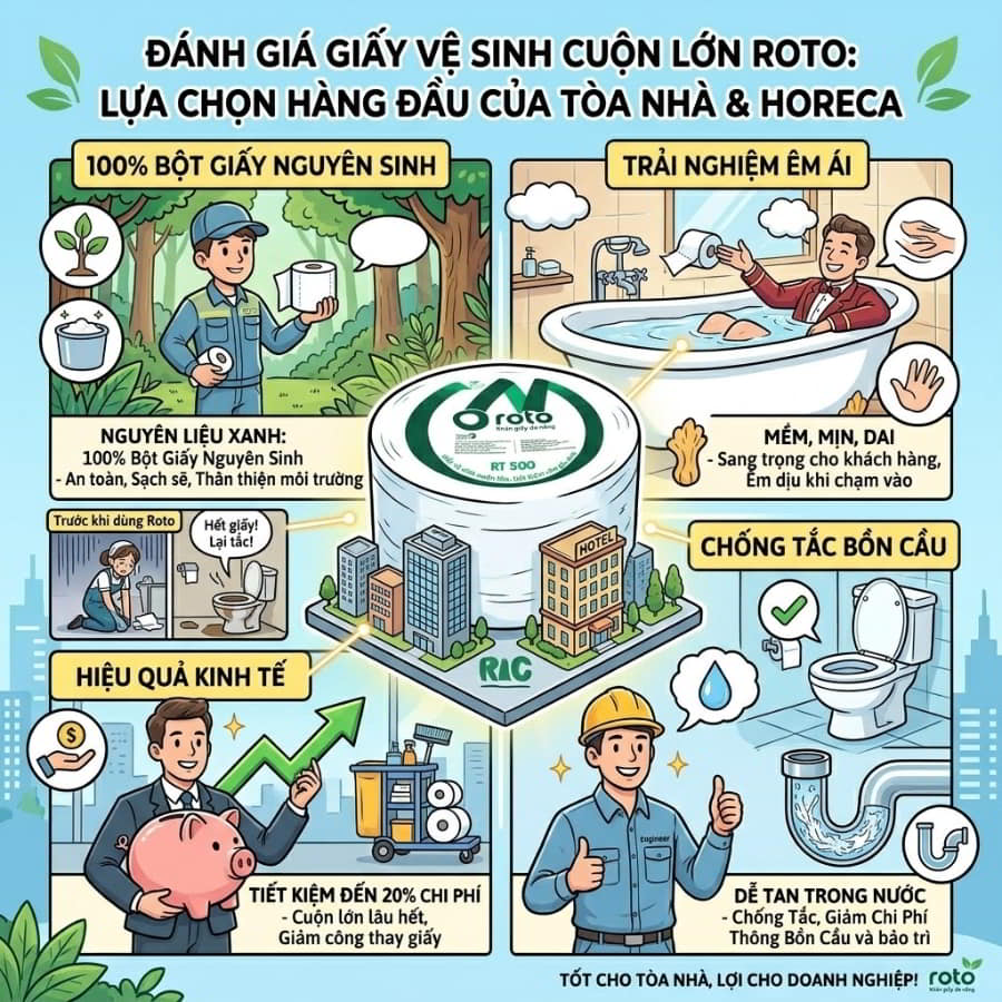 Mua giấy vệ sinh cuộn lớn Roto cao cấp giá sỉ tốt nhất tại Horeca Việt Nam