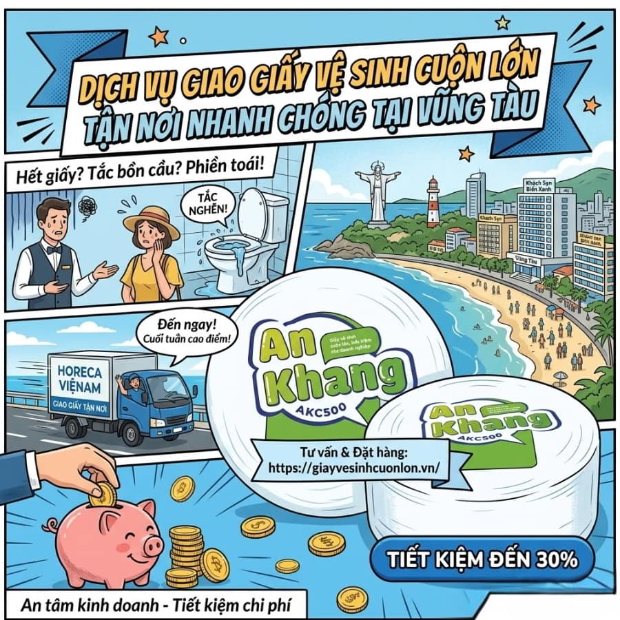 Dịch vụ giao giấy vệ sinh cuộn lớn tận nơi vũng tàu tại Horeca Việt Nam