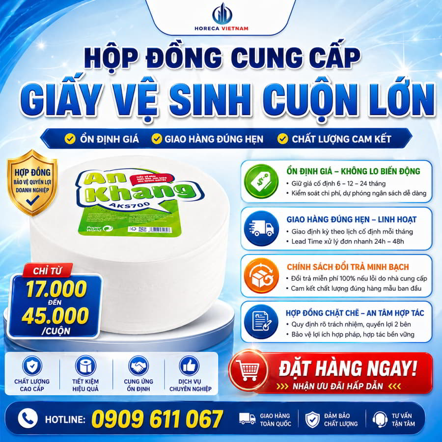 Dịch vụ hợp đồng cung cấp giấy vệ sinh định kỳ Bình Dương