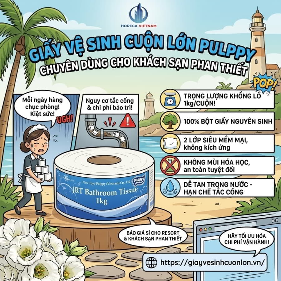 Mua giấy vệ sinh cuộn lớn 1kg Phan Thiết uy tín giá sỉ tốt nhất tại Horeca Việt Nam