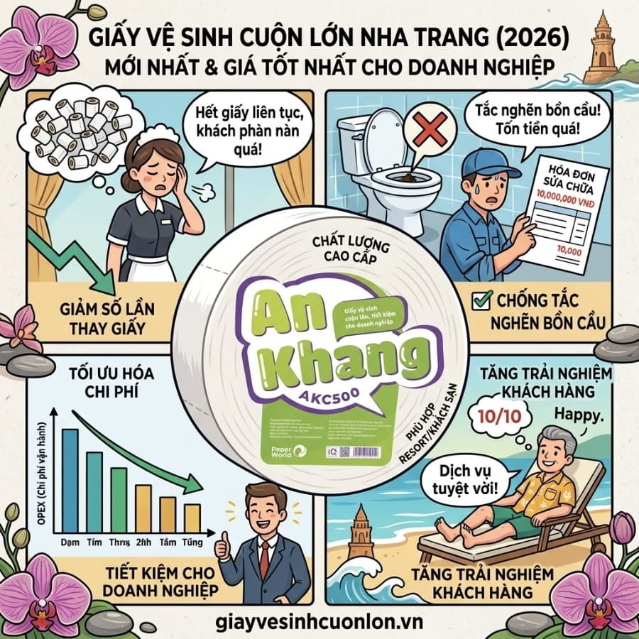 Mua giấy vệ sinh cuộn lớn tại Nha Trang uy tín giá sỉ tốt nhất tại Horeca Việt Nam