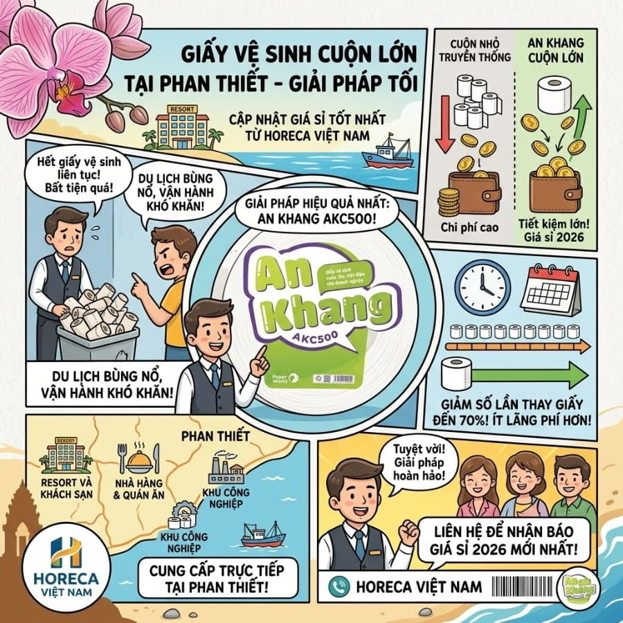 Mua giấy vệ sinh cuộn lớn tại Phan Thiết uy tín giá sỉ tốt nhất tại Horeca Việt Nam