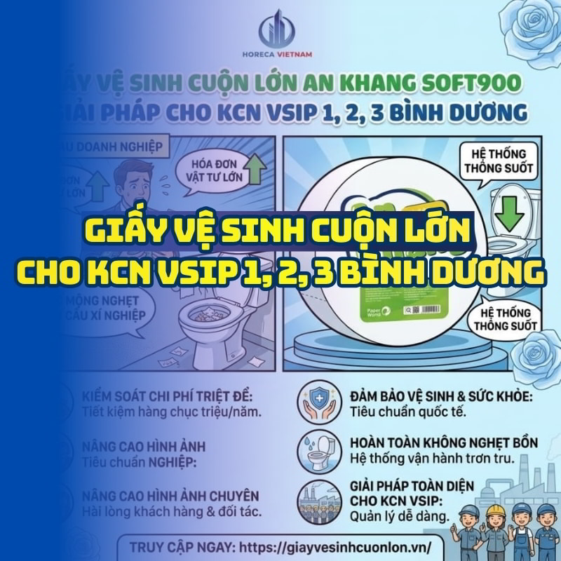 Horeca Việt Nam cung cấp giấy vệ sinh cho kcn vsip giá tốt giao hàng tận nơi