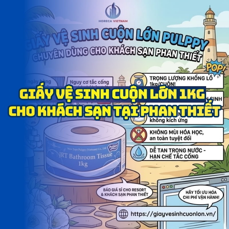 Horeca Việt Nam cung cấp giấy vệ sinh cuộn lớn 1kg Phan Thiết giá tốt giao hàng tận nơi